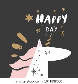 Vector and jpg image.
Stylized white unicorn and lettering.
Fairy tale art.
Decor elements for your stuff and graphic design. Clipart. Isolated.