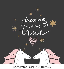 Vector and jpg image.
Unicorns and lettering.
Inspiring phrase.
Decor elements for your stuff and graphic design. Clipart. Isolated.