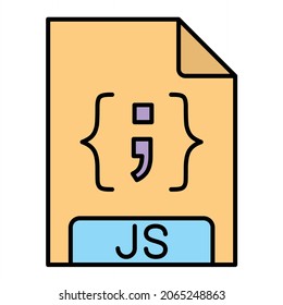 Vector JS Filled Outline Icon Design
