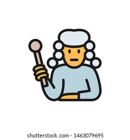 Vector judge flat color icon.