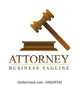 Vector Judge Hammer logo design 