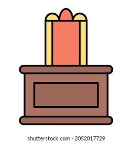 Vector Judge Table Filled Outline Icon Design

