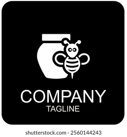 Vector of jugs and wasps, food or drink product logo, the main ingredient is honey.