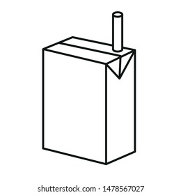 Vector juice box line icon