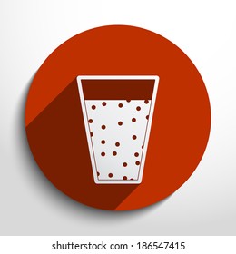 Vector juice glass web icon, flat design