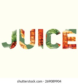 Vector juice poster with double exposure effect