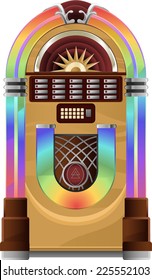 Vector Jukebox On White Jukebox Vector Illustration.