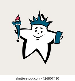 Vector July 4 Star like Statue of Liberty