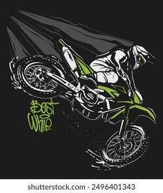 Vector Jumping Motocross, t-shirt print design