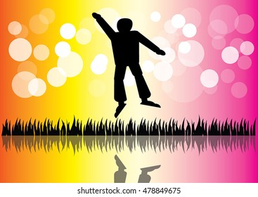 Vector of jumping people design 