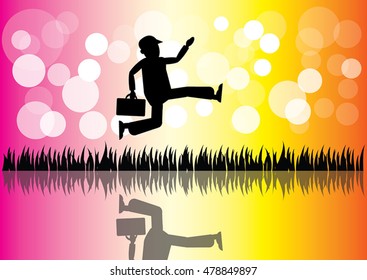 Vector of jumping people design 