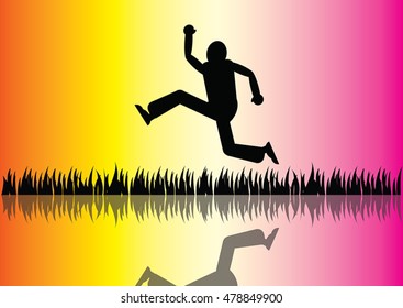 Vector of jumping people design 