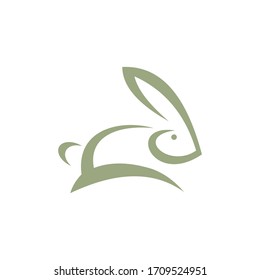vector jumping rabbit with a minimalist modern concept