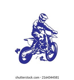 Vector  Jumping Racer Riding the motocross