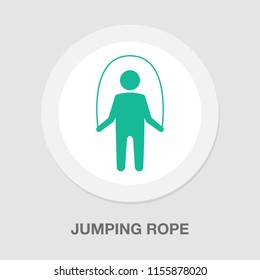 Vector Jumping Rope Illustration, Sport Fitness Symbol - Training Exercise Icon