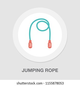 Vector Jumping Rope Illustration, Sport Fitness Symbol - Training Exercise Icon