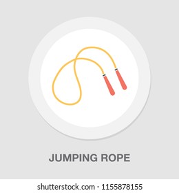 Vector Jumping Rope Illustration, Sport Fitness Symbol - Training Exercise Icon