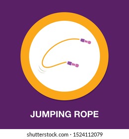 Vector Jumping Rope Illustration, Sport Fitness Symbol - Training Exercise Icon