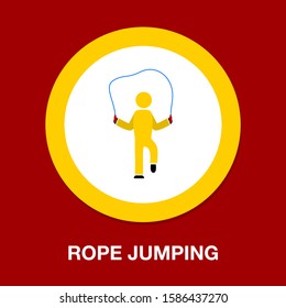 Vector Jumping Rope Illustration, Sport Fitness Symbol - Training Exercise Icon