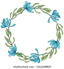 Vector Jungle botanical succulent flower on white background. Wild spring leaf isolated. Engraved ink art illustration. Frame border ornament square.