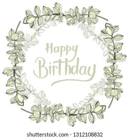 Vector Jungle botanical succulent flower on white background. Wild spring leaf isolated. Engraved ink art illustration. Frame border ornament square.