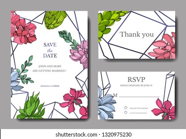 Vector Jungle botanical succulent flower. Wild spring leaf isolated. Engraved ink art. Wedding background card floral decorative border. Elegant card illustration graphic set banner.