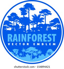  Vector Jungle Label or Emblem with Tropical Rainforest