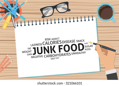 vector junk food concept,template