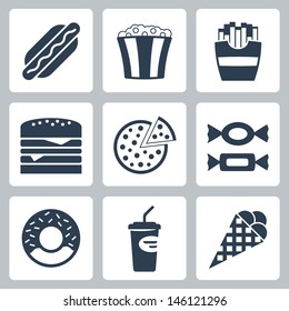 Vector junk food icons set