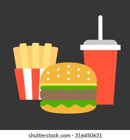 vector junk food,flat design