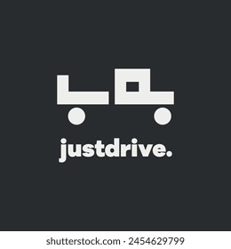 Vector just drive text minimal design