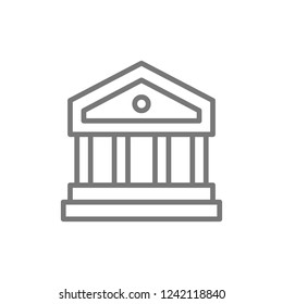 Vector justice court or bank building line icon. Symbol and sign illustration design. Isolated on white background