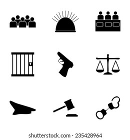 Vector justice  icons set on white background