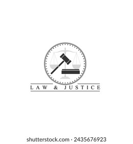Diseño de logotipo de ley de justicia vectorial