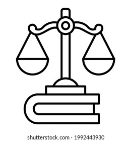  Diseño del icono de contorno de Justicia del vector
