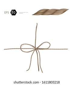 vector jute rope bow isolated