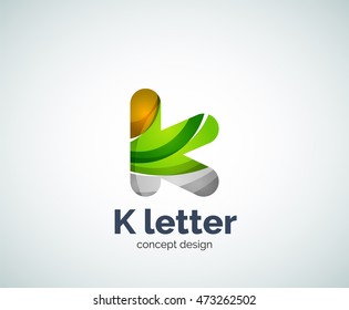Vector k letter logo, abstract geometric logotype template, created with overlapping elements