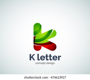 Vector k letter logo, abstract geometric logotype template, created with overlapping elements