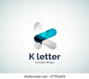 Vector k letter logo, abstract geometric logotype template, created with overlapping elements