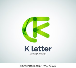 Vector k letter logo, abstract geometric logotype template, created with overlapping elements
