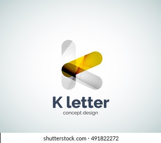 Vector k letter logo, abstract geometric logotype template, created with overlapping elements