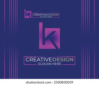 vector k Letter minimalist creative business company Logo Design Free Icon 