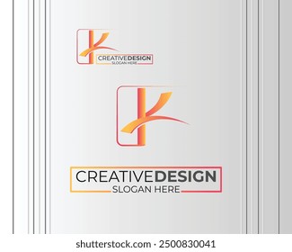 vector k Letter minimalist creative business company Logo Design Free Icon 