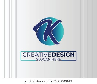 vector k Letter minimalist creative business company Logo Design Free Icon 