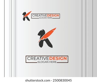 vector k Letter minimalist creative business company Logo Design Free Icon 