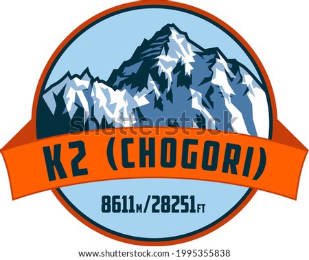 vector K2 mountain logo label
