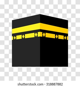 vector. kaaba, mekka  isolated.