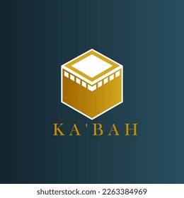 vector ka'bah with golden gradient color that looks luxurious