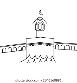 VECTOR KA'BAH. IN THE STYLE OF BLACK LINES. GREAT TO USE AS ISLAMIC HOLIDAYS AND OTHER DESIGN NEEDS