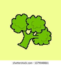 vector kale concept in pixel art